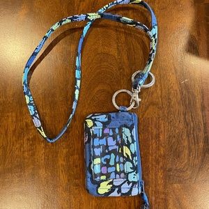 Vera Bradley ID holder and mini wallet with lanyard